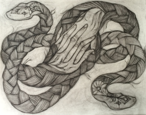 Rachael Rios braided snake hands