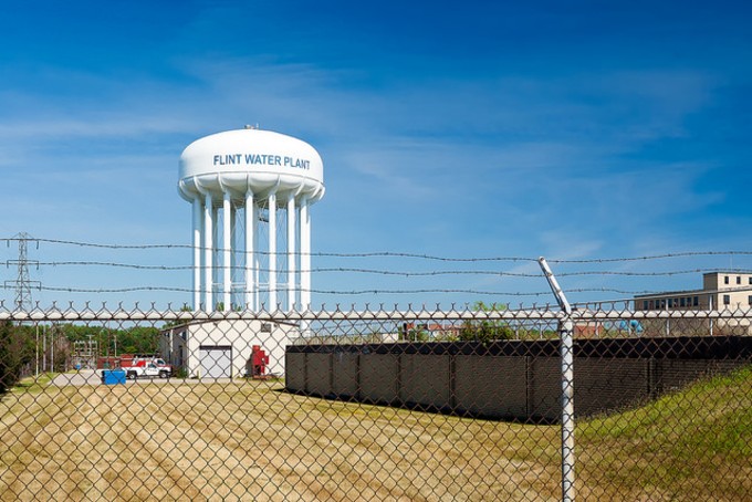 Flint water tower