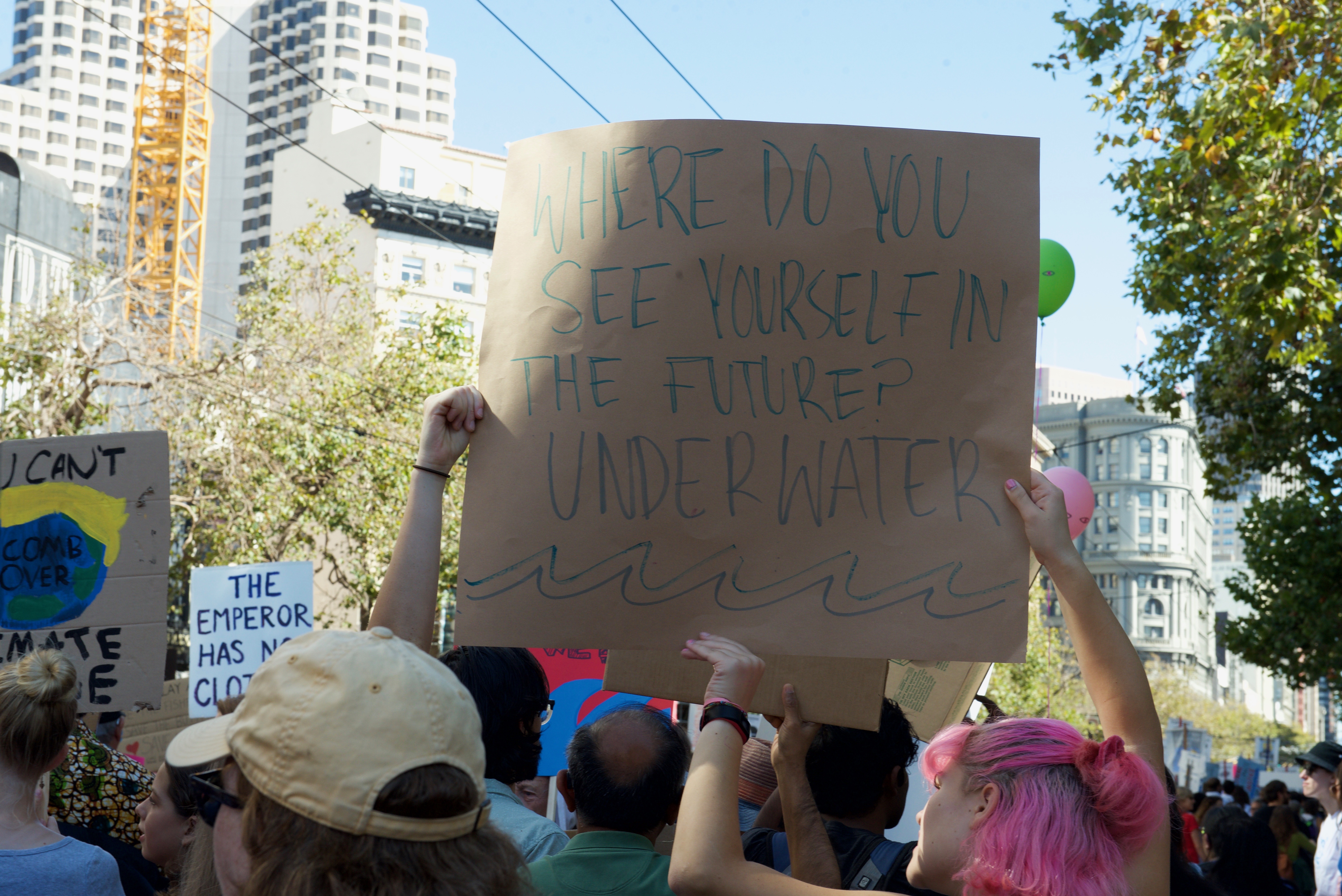 future is underwater sign