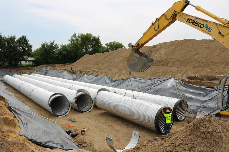 stormwater storage pipes