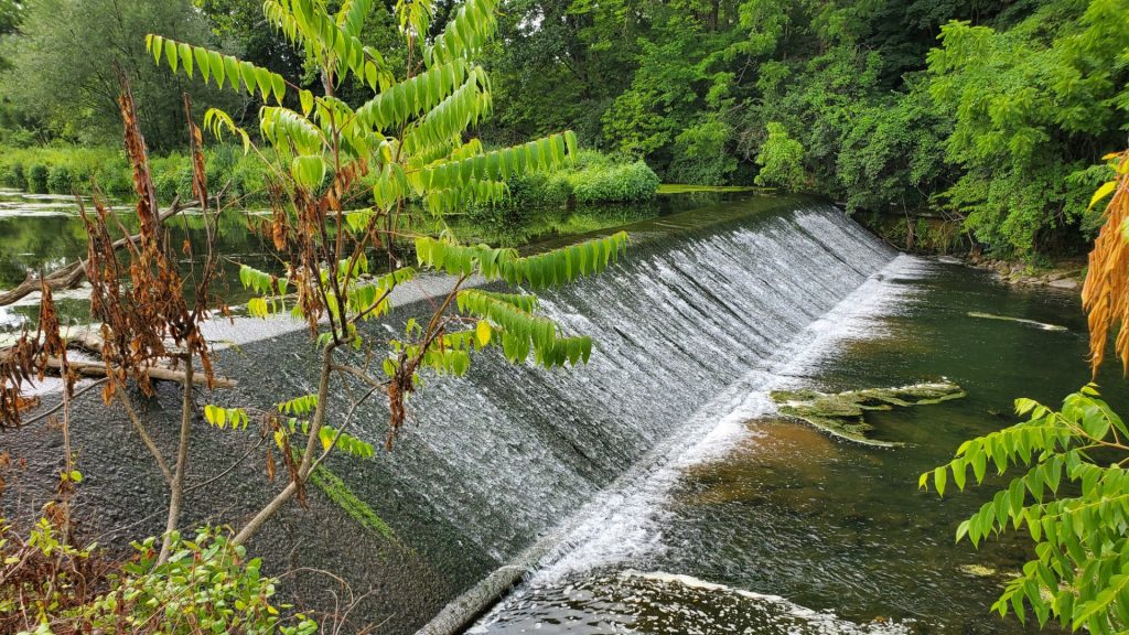 dam stretching across the river