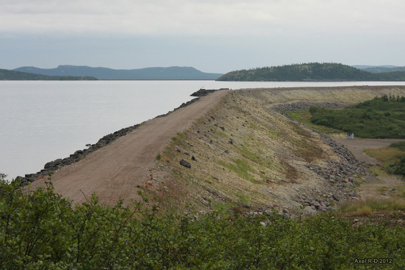 reservoir and earthen bank