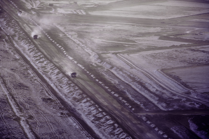 road through tar sands mine