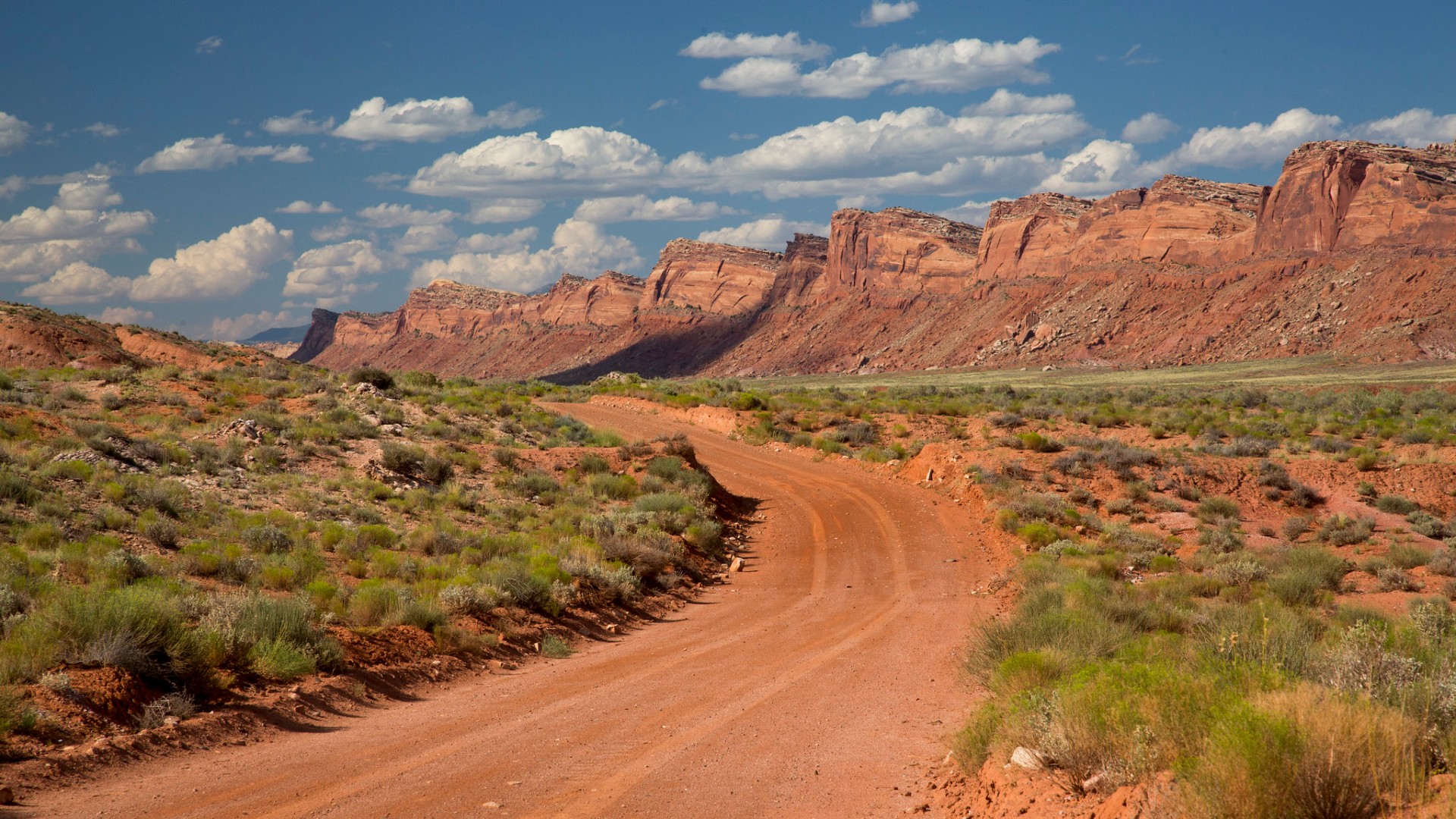 road through red rocks