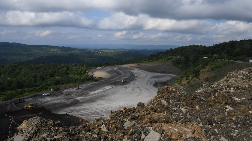 heavy equipment on former mine site