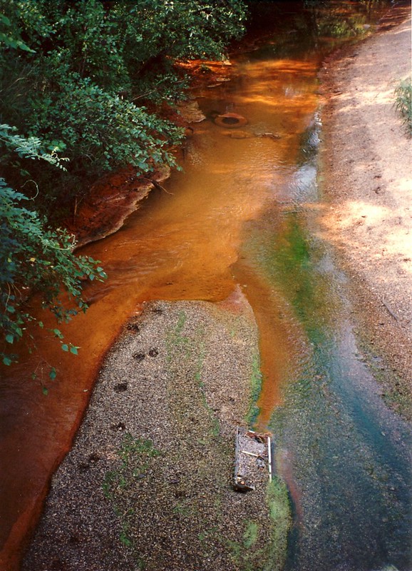 orange colored creek