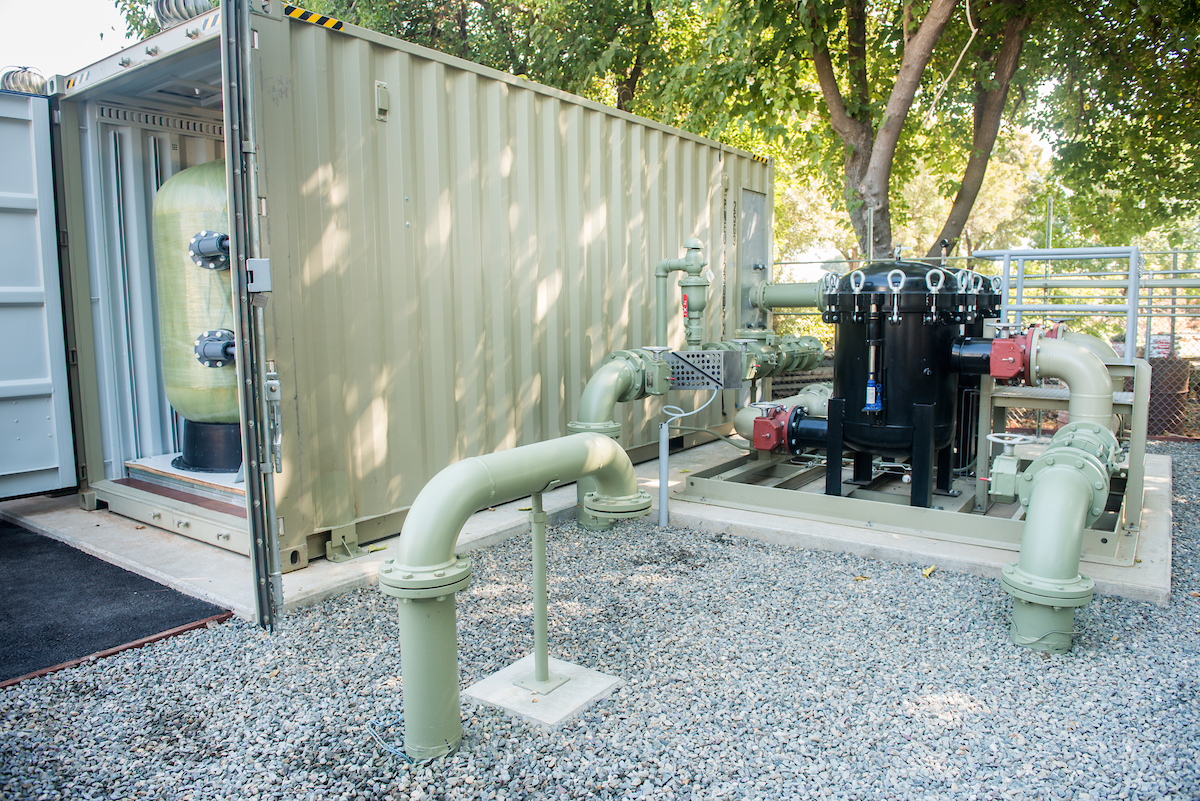 treatment system in shipping container