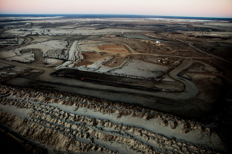 cleared land with bitumen, mud