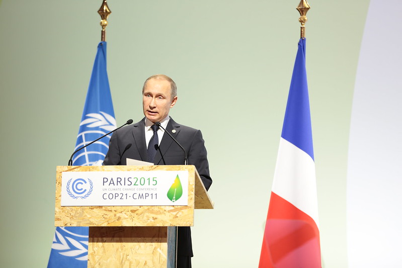 Putin at a podium