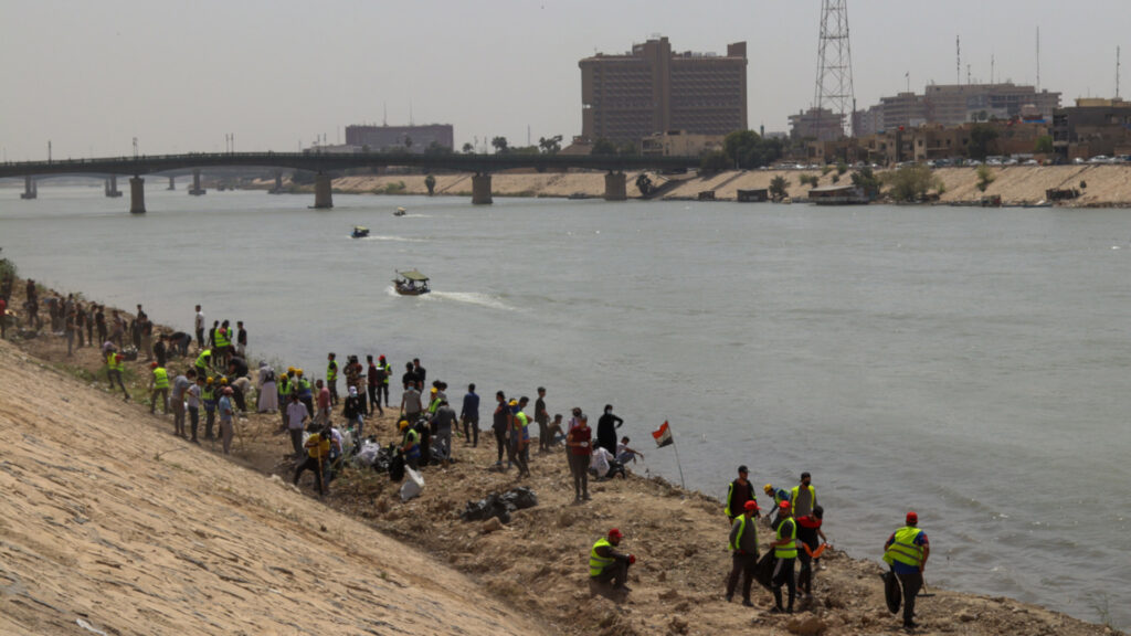 A cleanup event around the Tigirs River in Baghdad
