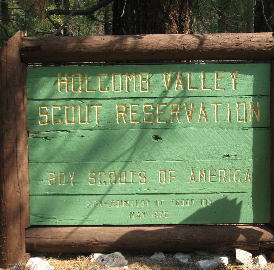 wooden scout park sign