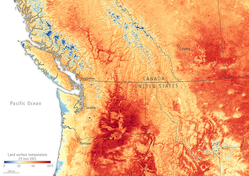 Map of temperatures across PNW.