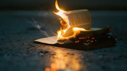 a burning book